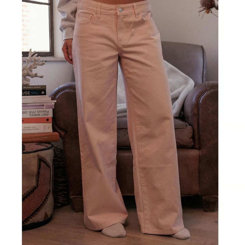 Cali 1850 Los Angeles Pink Wide Leg Denim Jeans 100% Cotton Size 11 70208JTW0133